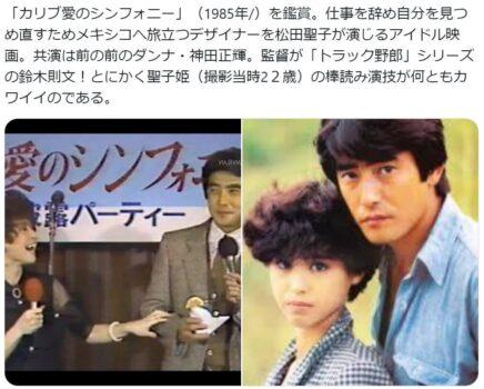 『カリブ・愛のシンフォニー』で共演した若かりし頃の松田聖子と神田正輝